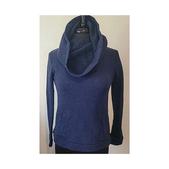 J. Crew Funnel Cowl Neck Wool Blend Sweater Sweatshirt Blue Women’s XS EUC - Picture 2 of 9